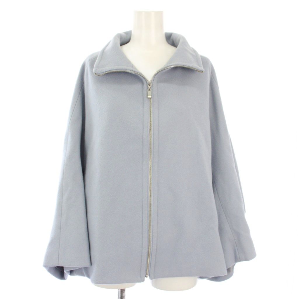 アナイ ANAYI ラムウールケープ コート ショートコート ジップアップ 38 水色 102127-17-430-61-380 |TK