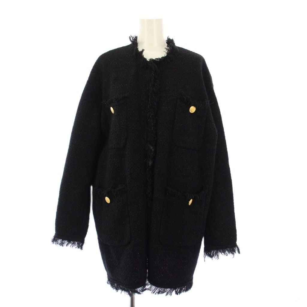 アダワズ ADAWAS ニットツイード4ポケットジャケット ノーカラー