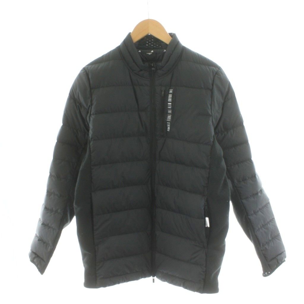 アディダス adidas WIND. RDY チェストポケット付き フルジップ ダウンジャケット アウター 黒 ブラック IM 6466 |AN 53 BM