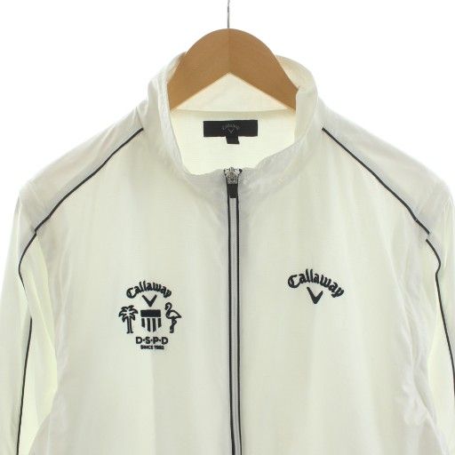美品 Callaway キャロウェイ ブルゾン L キャロウェイ CALLAWAY ブルゾン ジャケット ロゴ ゴルフウェア L 白