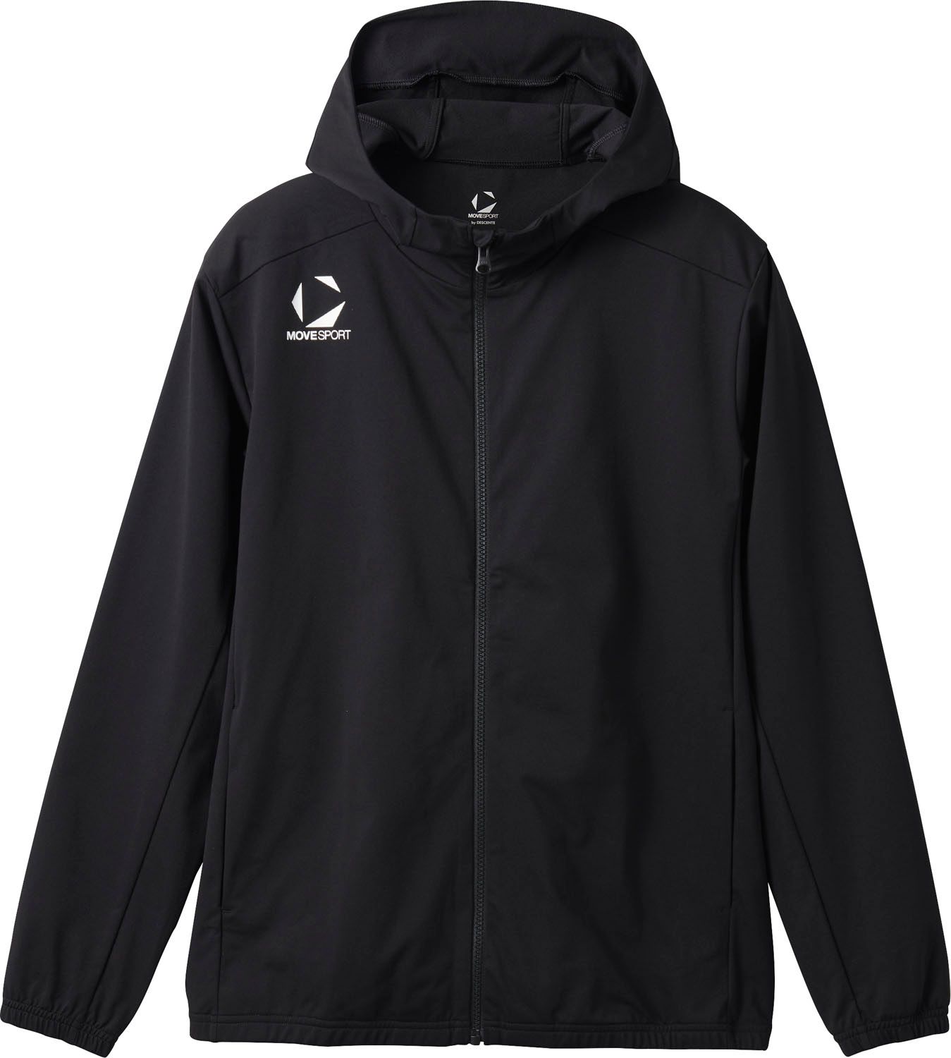 ムーブスポーツ トレーニングジャケット メンズ 男性 アウター ジャージ 上着 吸汗 ストレッチ 防寒 防風 フード ロゴ ワンポイント 練習 移動 部活動 クラブ チーム RDBK レッド×ブラック