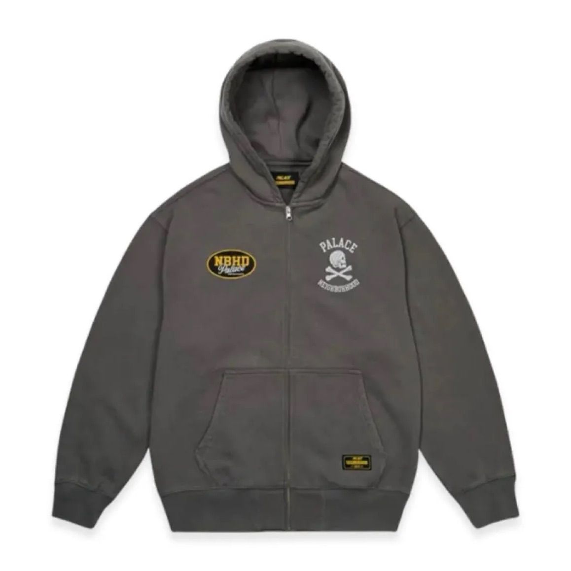 正規 25 AW ×PALACE SKATEBOARDS SKULL ZIP HOOD ネイバーフッド パレススケートボード スカル ジップアップフーディー パーカー スウェット Mサイズ