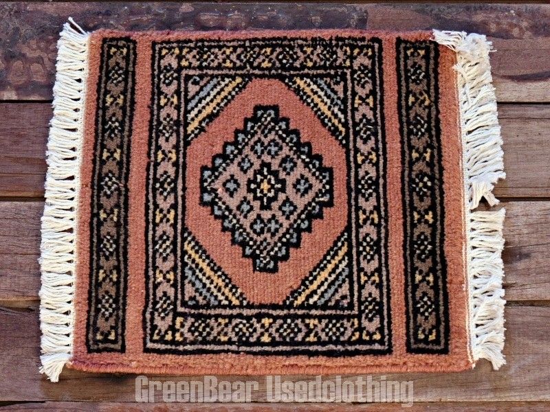 RAGB006 ヴィンテージ ミニラグ トライバルラグ 絨毯 31cm×29.5cm