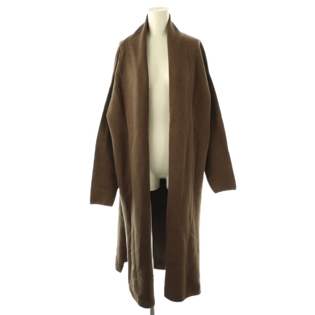 ミューズ ドゥーズィエム クラス MUSE de Deuxieme Classe Twins cotton ロングガウン ニットコート コーディガン ブラウン |ES OS