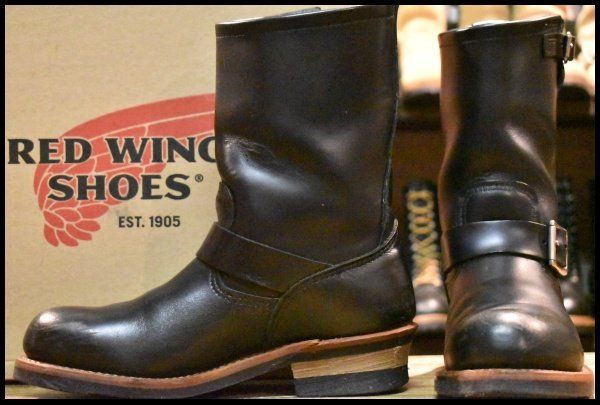 8 D 10年 レッドウィング 2268 エンジニア 黒 ブラッククローム スチールトゥ ブーツ redwing FL 480