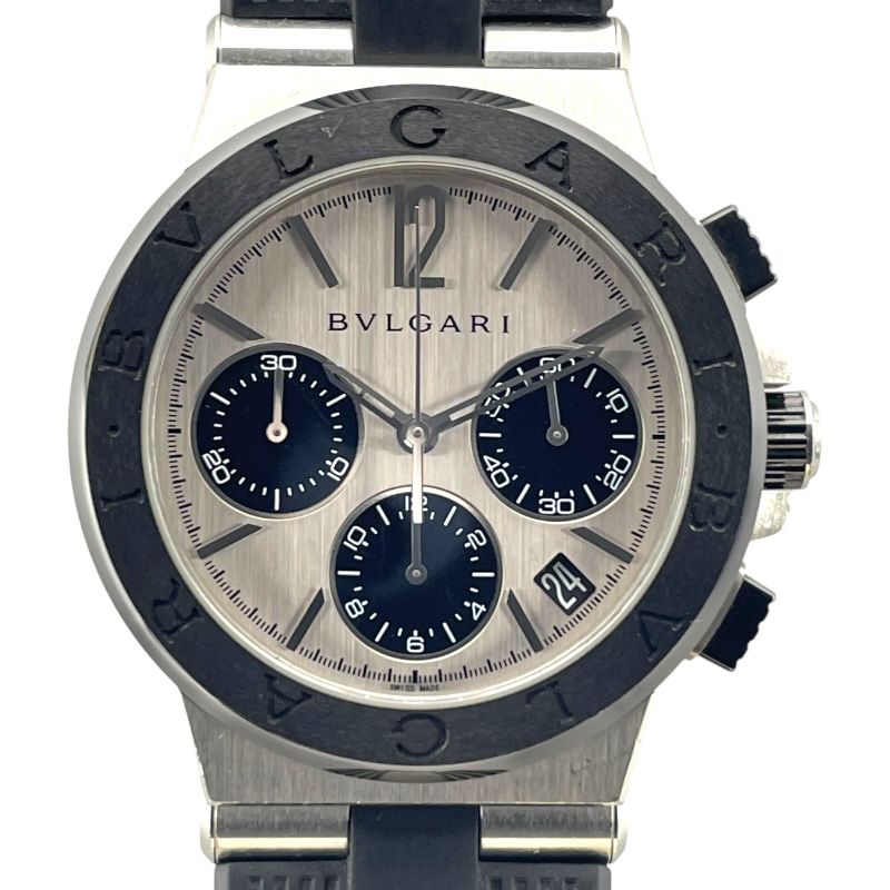 ブルガリ BVLGARI ディアゴノ クロノグラフ シルバー SS メンズ 腕時計