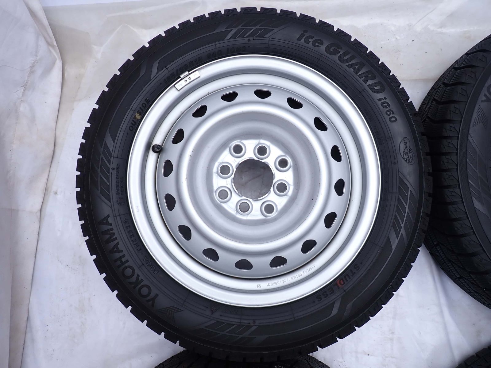 冬4本SET 会社宛 185|60 R .5 J 84 Q ヨコハマ アイスガード IG 60 2025年製 スチール 4穴 アクア フィールダー ヤリス NO W 0874