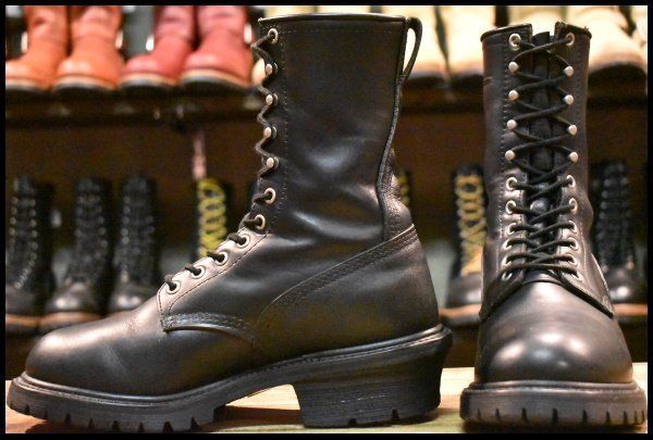 7.5D 良品 羽タグ】レッドウィング 8198 ナイフポケット付き ロガー 黒