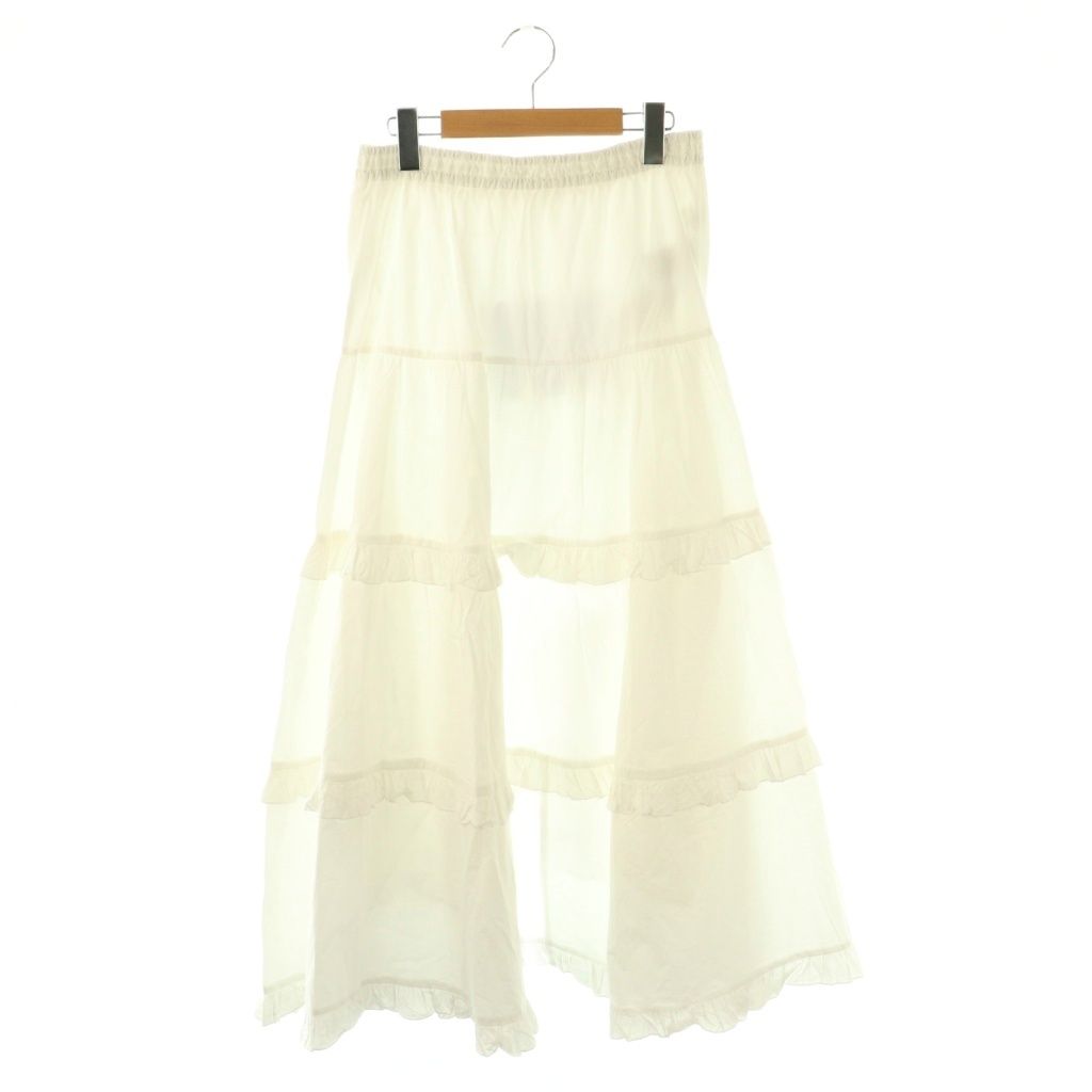 サラマリカ sara mallika コットンボリュームフリルスカート フ スカート ロング ホワイト |DF OS SH