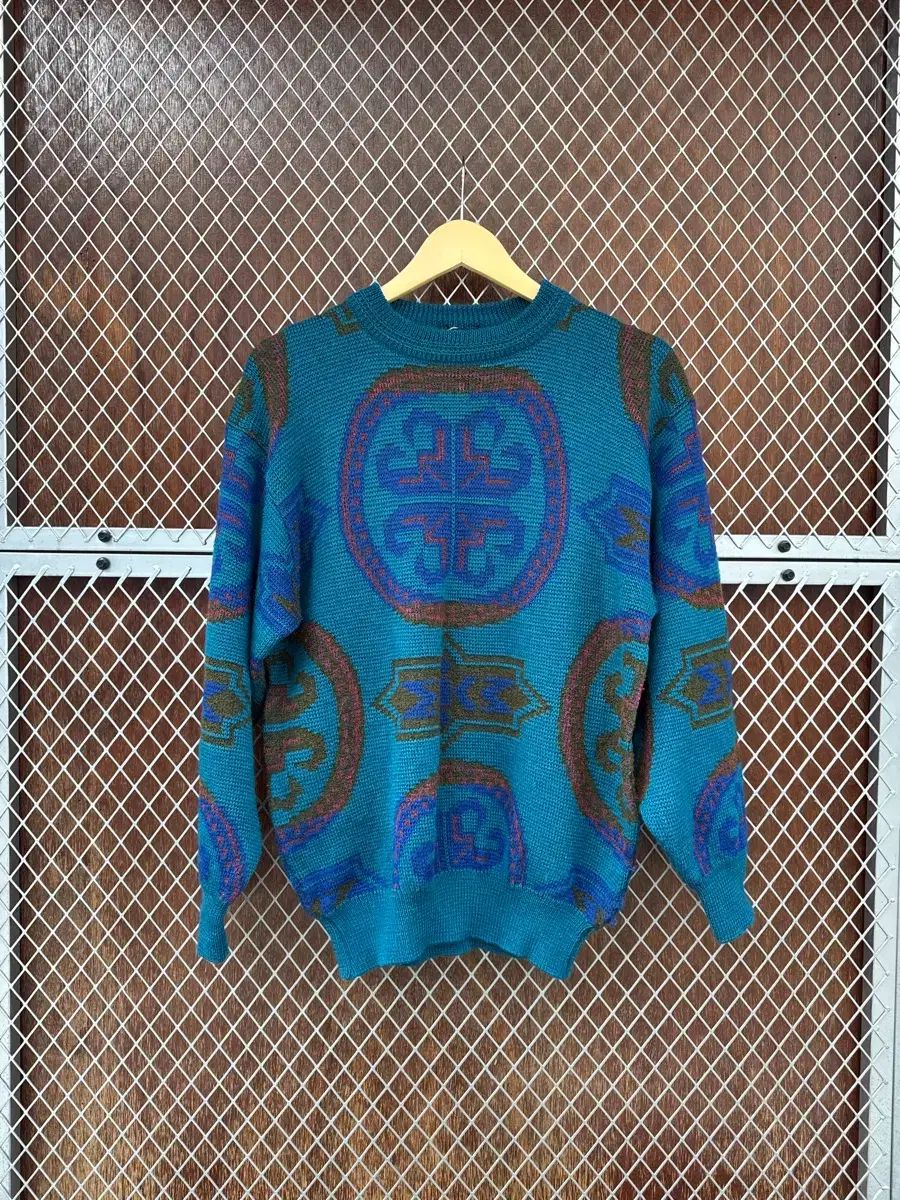 日本 ヴィンテージ JPN パータン ウール ニット セーター M