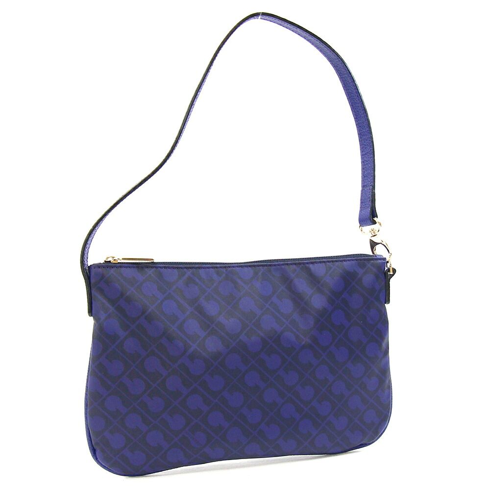 ゲラルディーニ アクセサリーポーチ 青紫色系 レザー