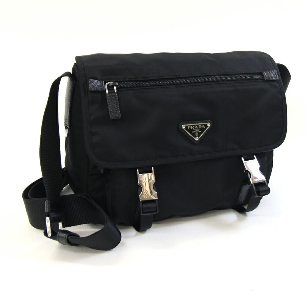 プラダ ショルダーバッグ ブラック ナイロン ロゴ
