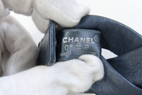  シャネル ベルト ブルーグレー レザー 05 P ベルト 小物