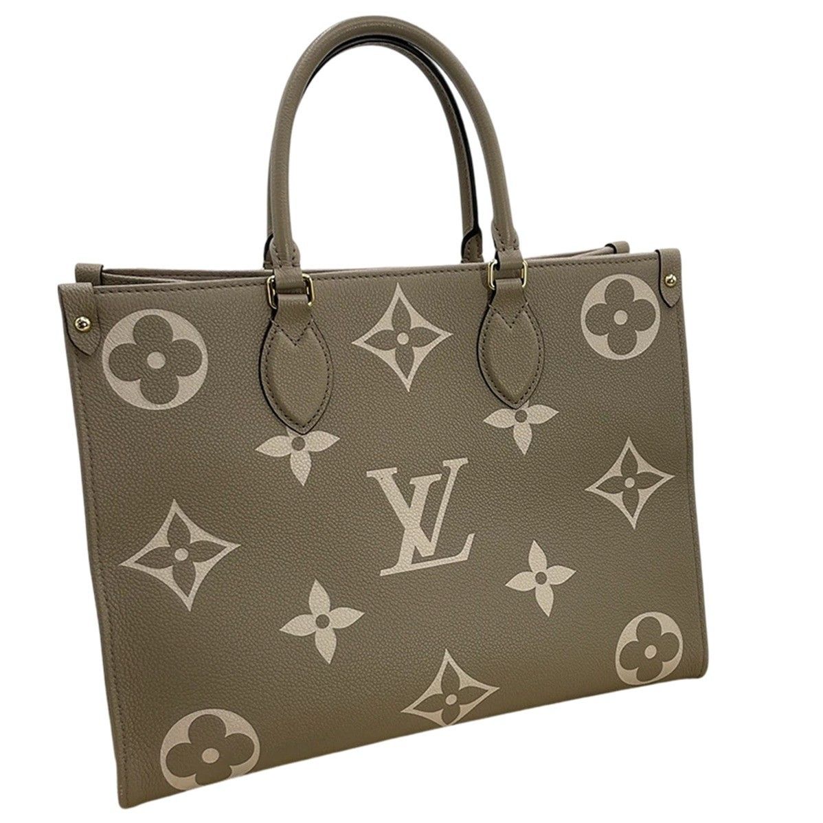 Louis Vuitton ルイヴィトン オンザゴーMM バイカラー モノグラム･アンプラント レザー M 45494 グレージュ トートバッグ