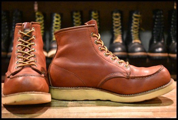 8.5 E 旧半円犬タグ 93年 刻印 レッドウィング 875 アイリッシュセッター 赤茶 オロラセット モック ブーツ redwing FL 487