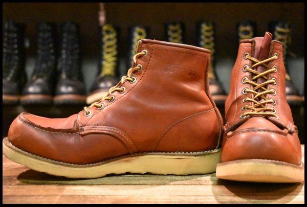 8.5 E 旧半円犬タグ 93年 刻印 レッドウィング 875 アイリッシュセッター 赤茶 オロラセット モック ブーツ redwing FL 487