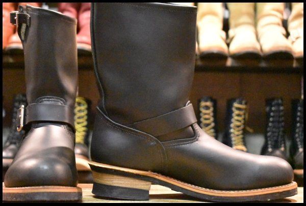 10 D ♥ 程度 07年 レッドウィング 2268 エンジニア 黒 ブラッククローム スチールトゥ ブーツ redwing FL 488