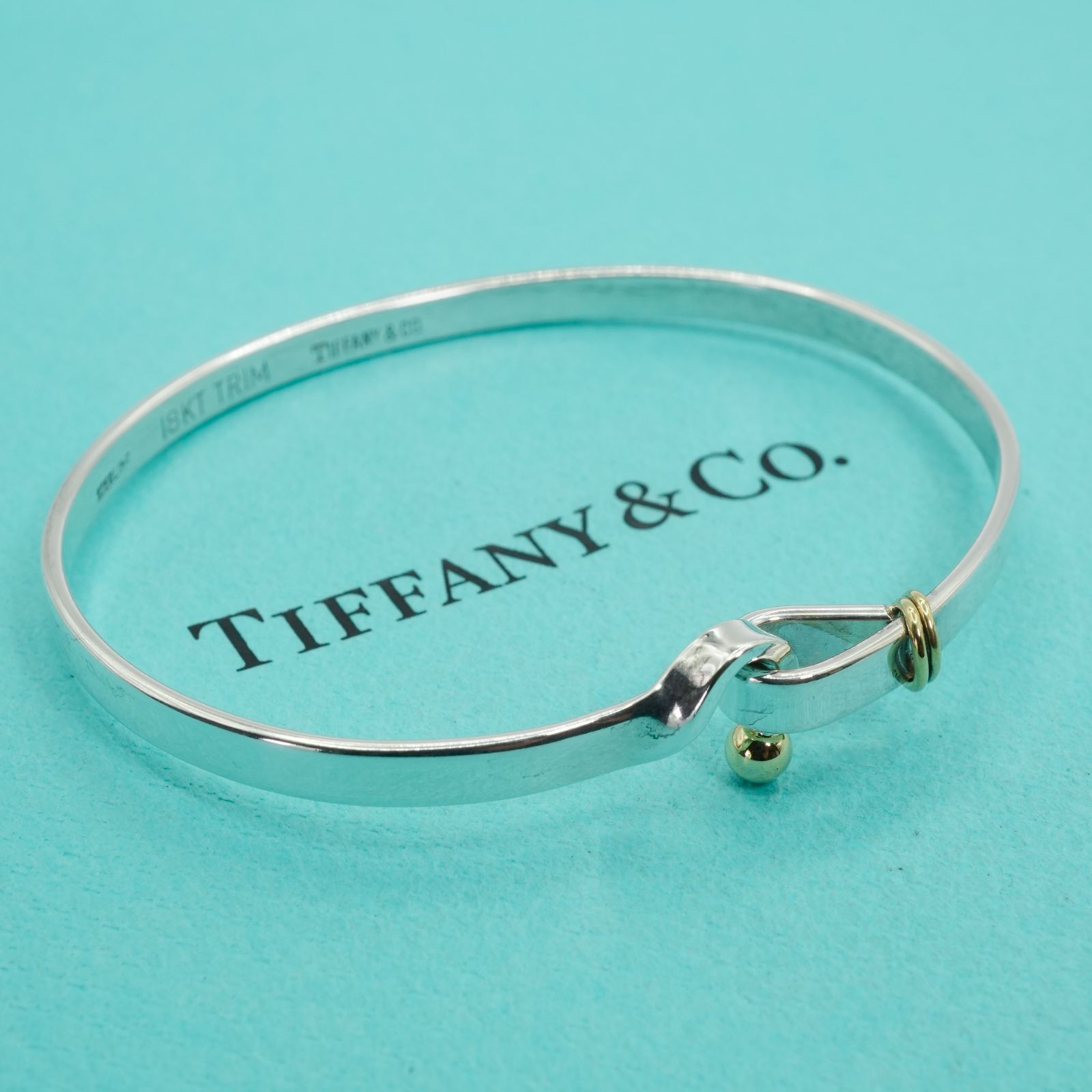 極美品 ティファニー フックアンドアイ コンビ バングル/25-2362