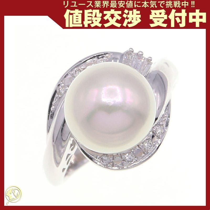 パール ダイヤモンド リング パール10 mm Pt 900