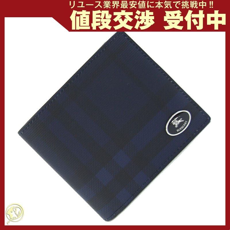 バーバリー 二つ折り財布 チェック バイフォールド