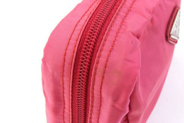 プラダ ポーチ 1N0021 ピンク ナイロン レザー - メルカリ