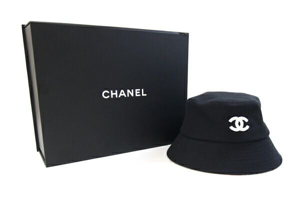 CHANELハットブラック新品❗未使用❗ シャネル ハット ブラック コットン100％ Mサイズ - メルカリ