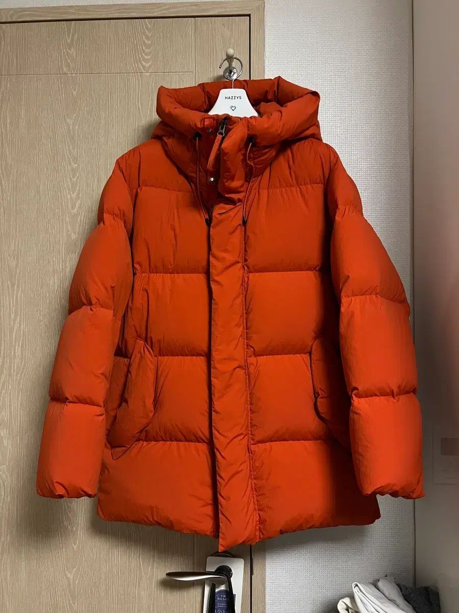 HAZZYS へジス HIS x ハバティ オレンジ色 グースダウン アウター S サイズ