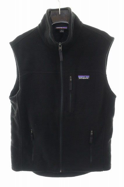 パタゴニア Patagonia フリース ベスト Sサイズ 23010 ジップアップ ブラック ブランド古着ベクトル ●260110