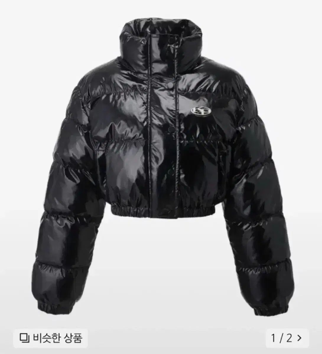 カーキポイント メタル シンボル グロッシー ダウン ブラック