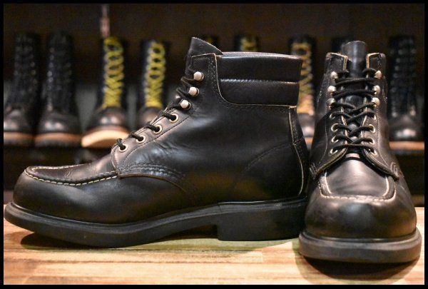 8.5 E 羽タグ 98年 レッドウィング 8133 スーパーソール 黒 ブラッククローム モックトゥ レースアップ ブーツ redwing FL 498