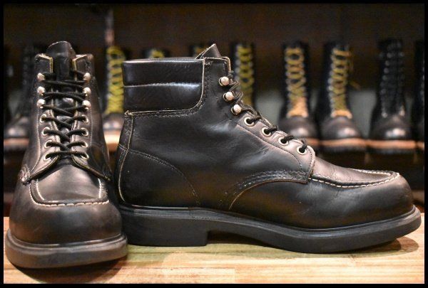 8.5 E 羽タグ 98年 レッドウィング 8133 スーパーソール 黒 ブラッククローム モックトゥ レースアップ ブーツ redwing FL 498