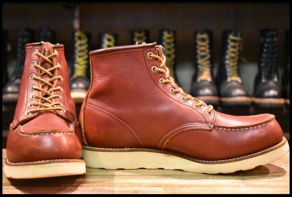 9 E 犬タグ レッドウィング 8875 アイリッシュセッター 赤茶 オロラセット モックトゥ 編み上げ ブーツ redwing FL 499