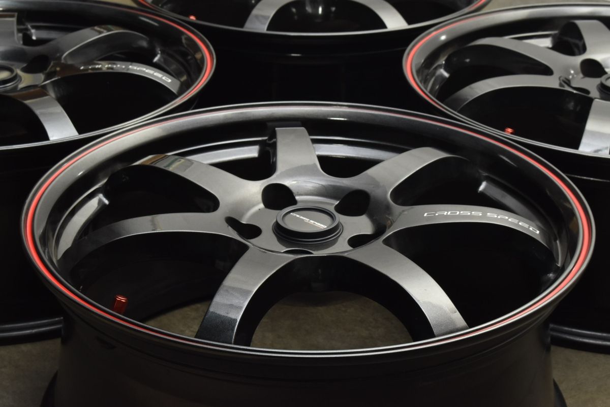 良好品 クロススピード 18 in 7.5 J 48 PCD 114.3 4本セット ノア ヴォクシー アルファード ステップワゴン MAZDA 3 スカイライン 可