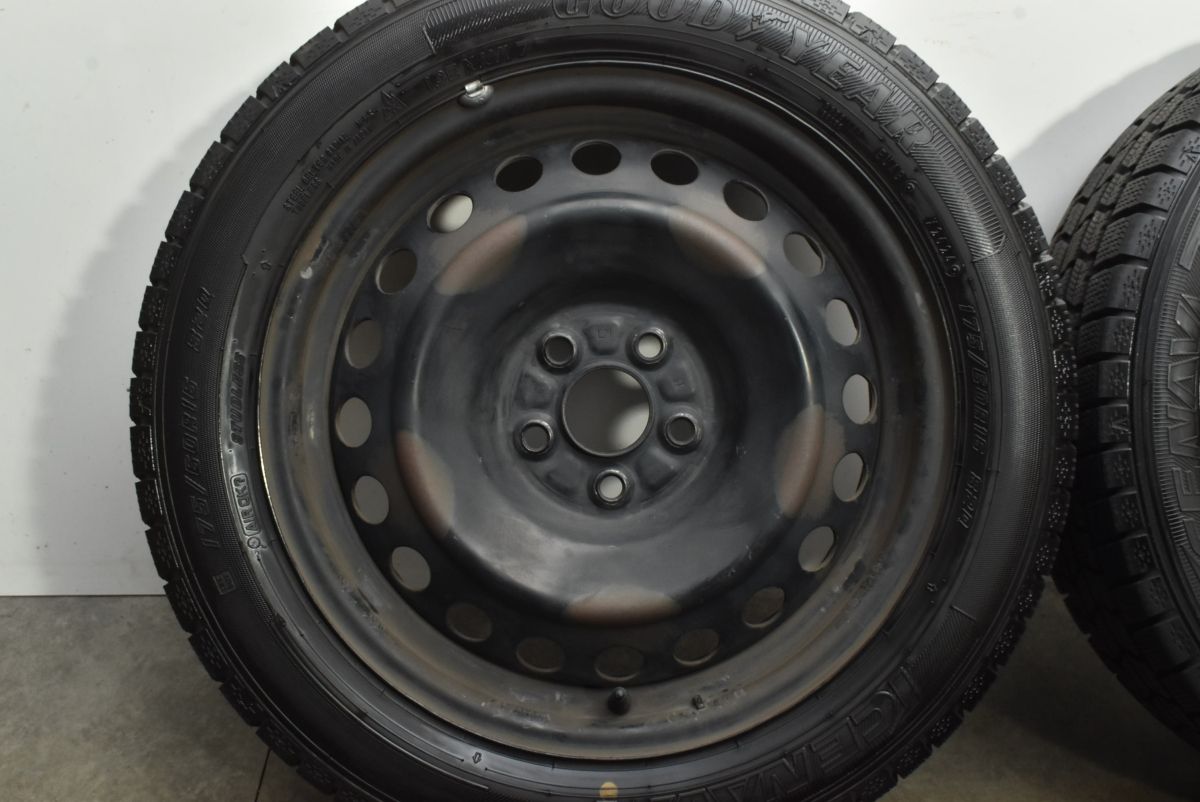  バリ溝 トヨタ ラクティス 16 in 5.5 J 39 PCD 100 グッドイヤー アイスナビ7 175|60 R スタッドレス 交換用 16インチ タイヤ ホイールセット