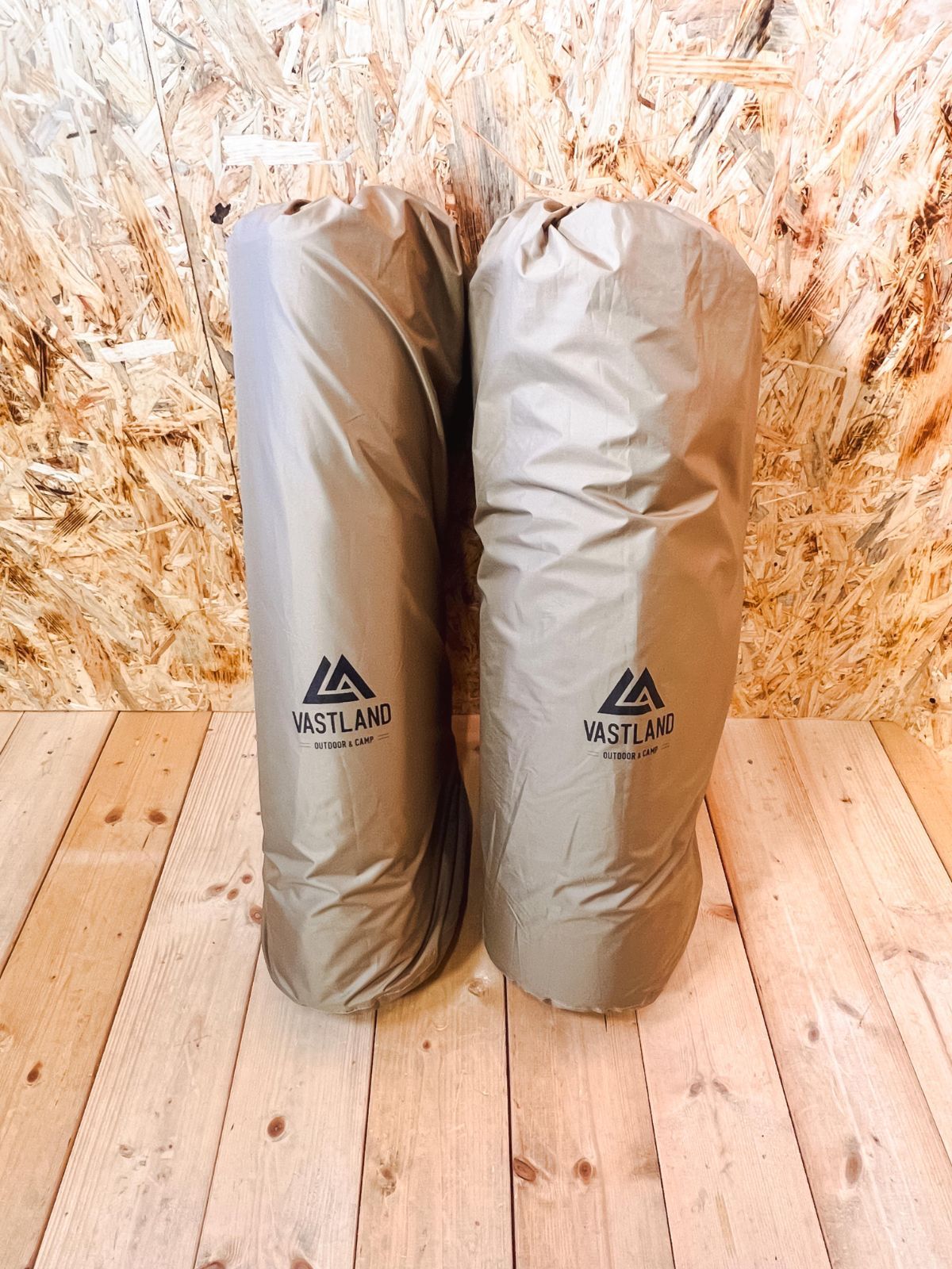 キャンプフィット インフレーターマット シングル 10 cm タンカラー セット