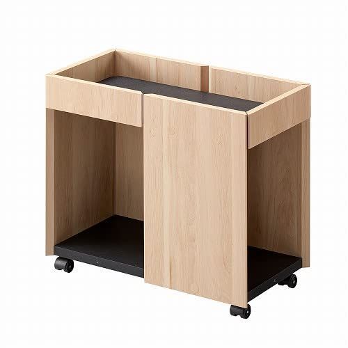 朝日木材加工 Asahiwood デスク下収納 Work point オフィスワゴン ダブルサイズ 幅59.4 cm 奥行30.1 高さ50.2 ナチュラル A 4ファイル対応 キャスター付き WPM-5060 DE-NA