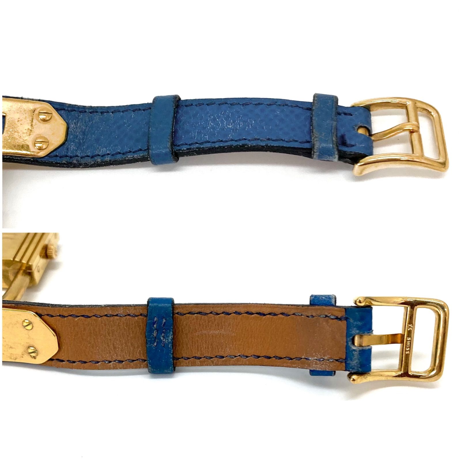  ◆HERMES◆エルメス ケリーウォッチ 腕時計 ブルー ゴールド 腕時計(クォーツ) 腕時計(アナログ)