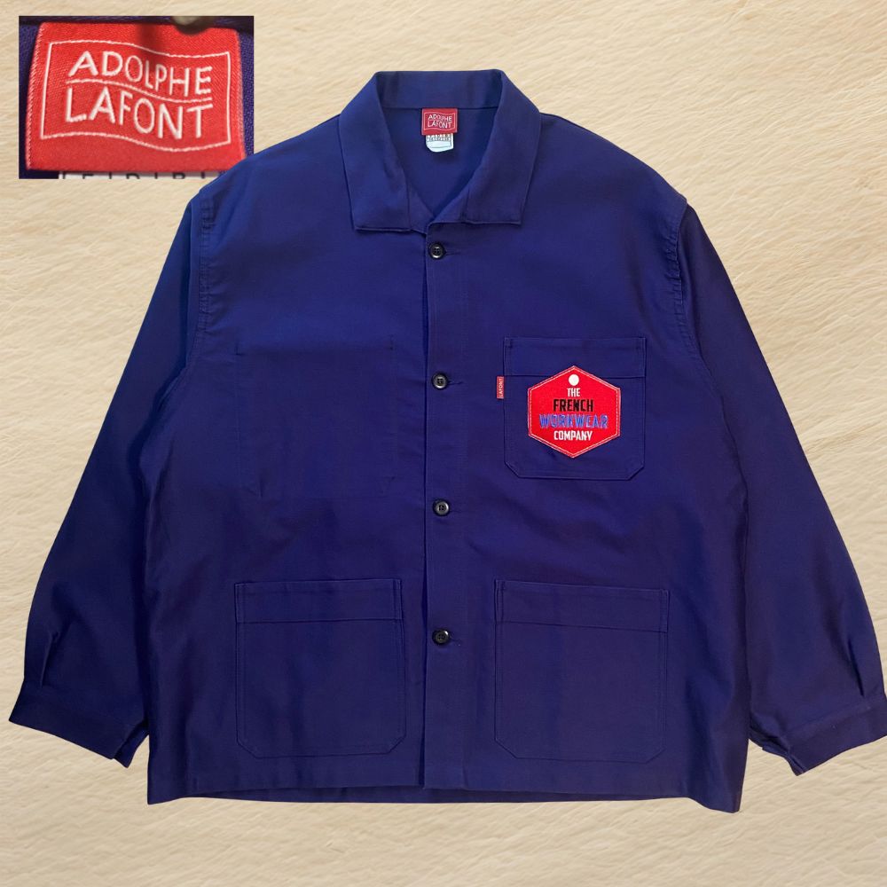 Adolphe Lafont アドルフラフォン ワークジャケット 刺繍ロゴ XL相当