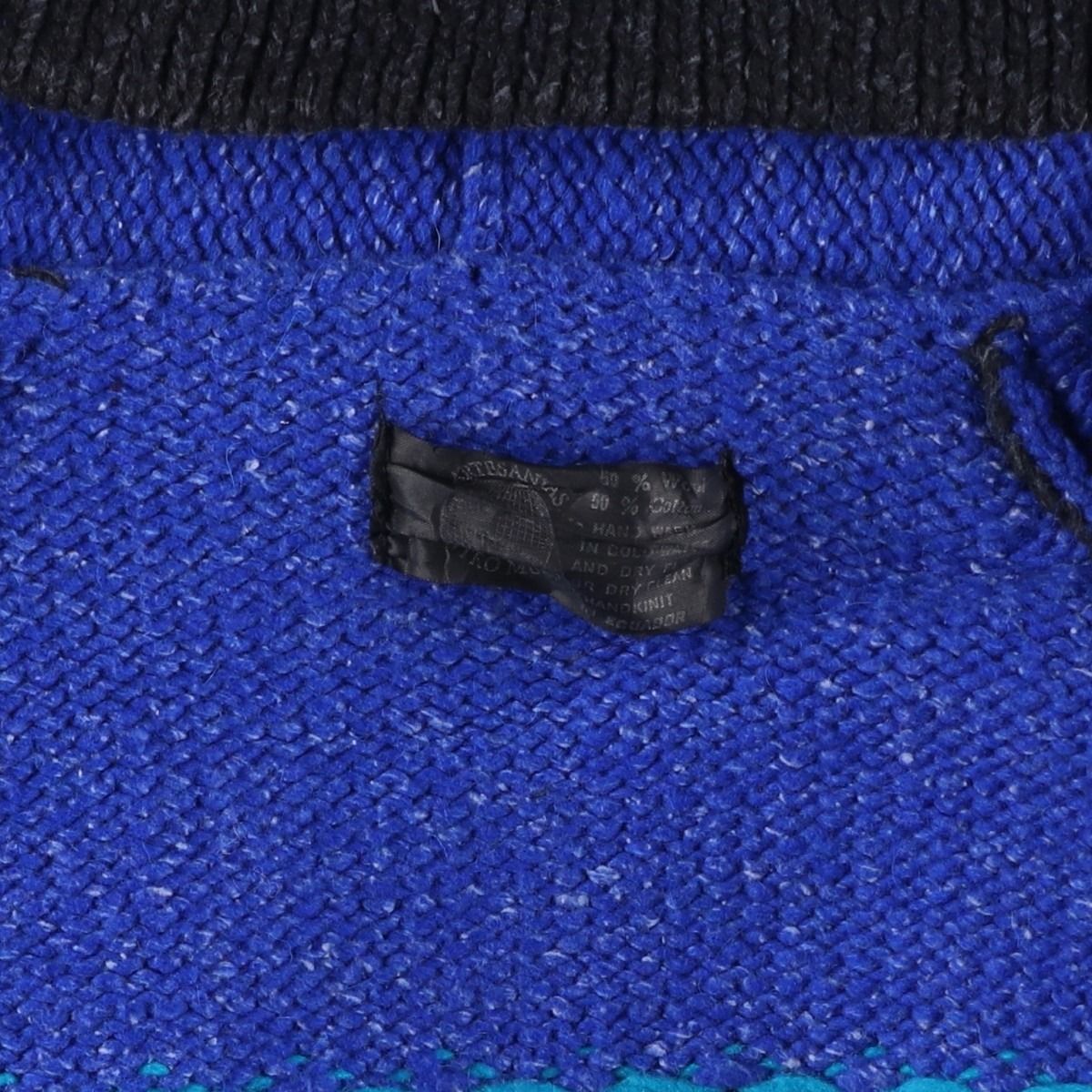 古着 ARTESANIAS CENTRO MUNDO 総柄 HAND KNIT ハンドニット