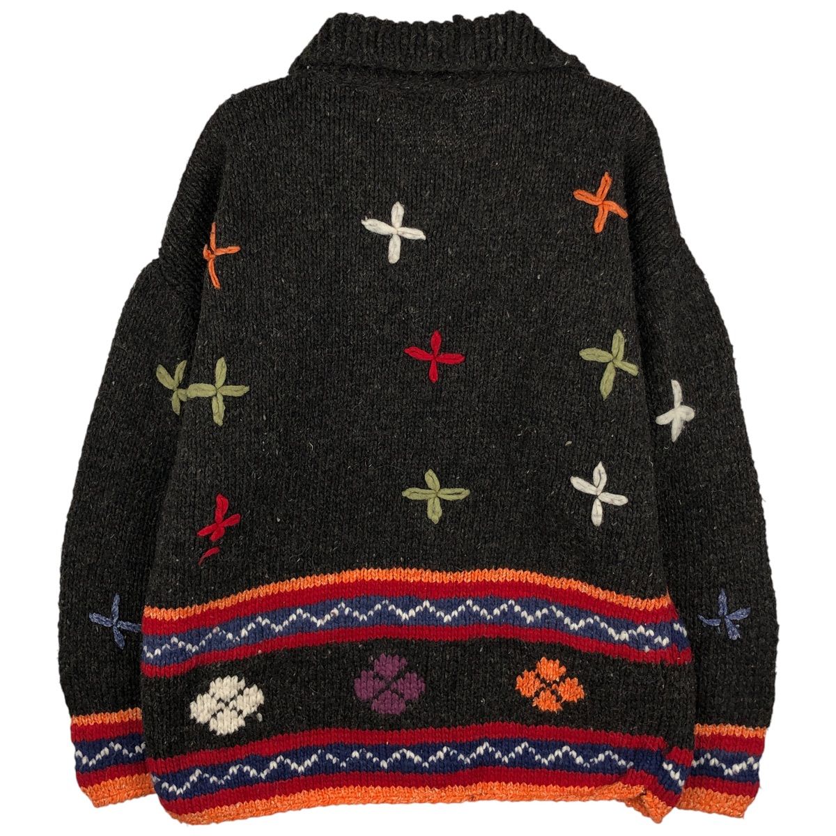 古着 80年代 総柄 HAND MADE ハンドメイド カウチンセーター 