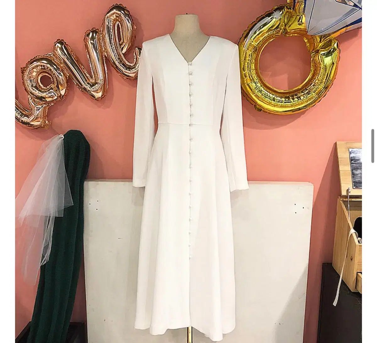 スアンジュン くるみボタン セルフウェディング ONE PIECE イヴニングドレス 一歳の ドレス