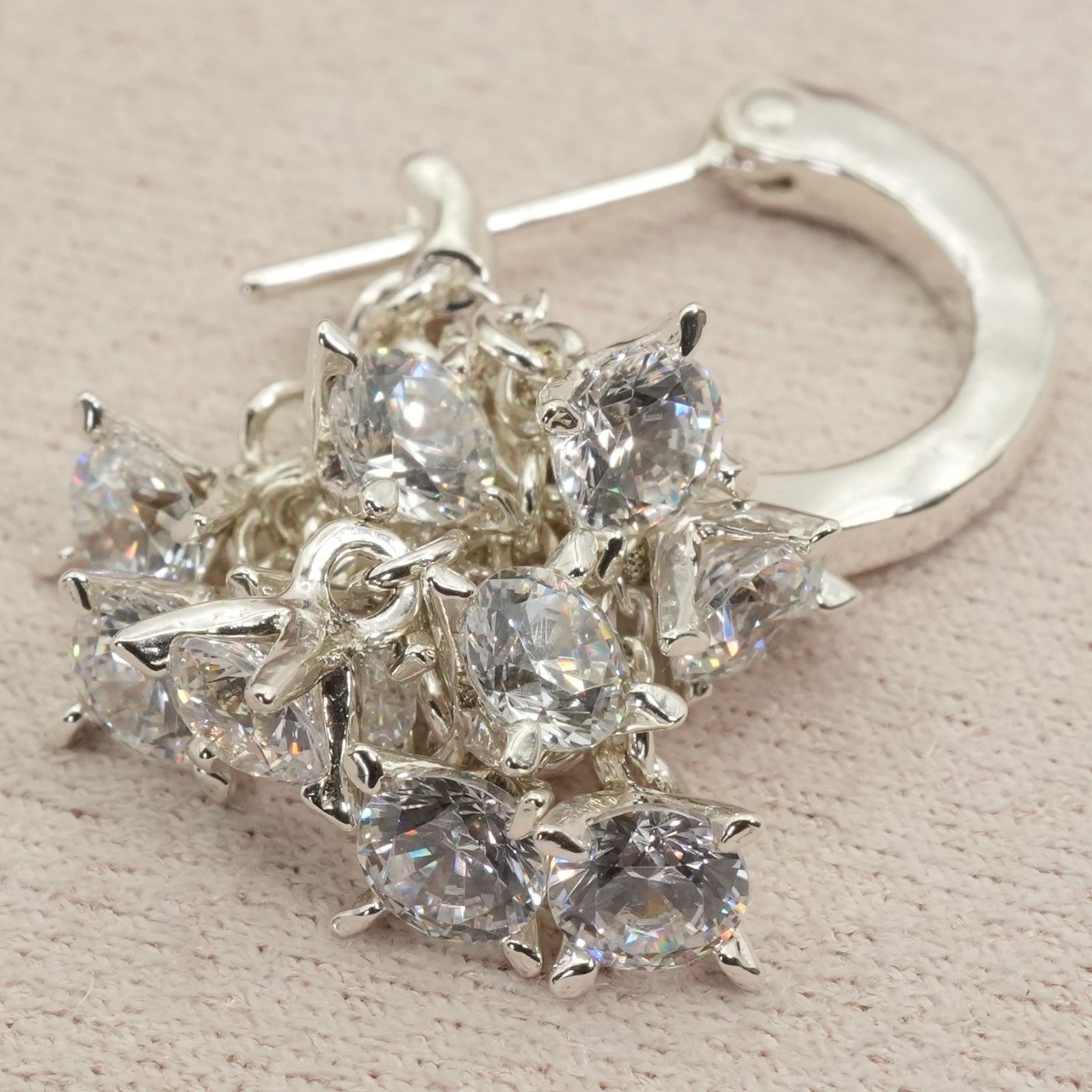 極美品 イーエム ジルコニア フープ ピアス シングル 片耳/25-2677