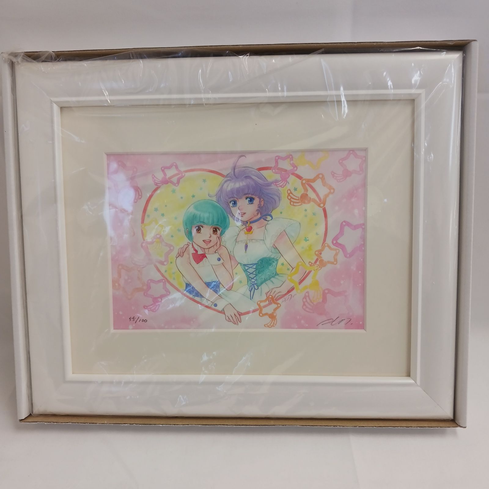 クリィミーマミ　ミニ版画　複製原画　高田明美　サイン入り 魔法の天使 クリィミーマミ」88グラフ 白と黒のプリンセスたち /高田