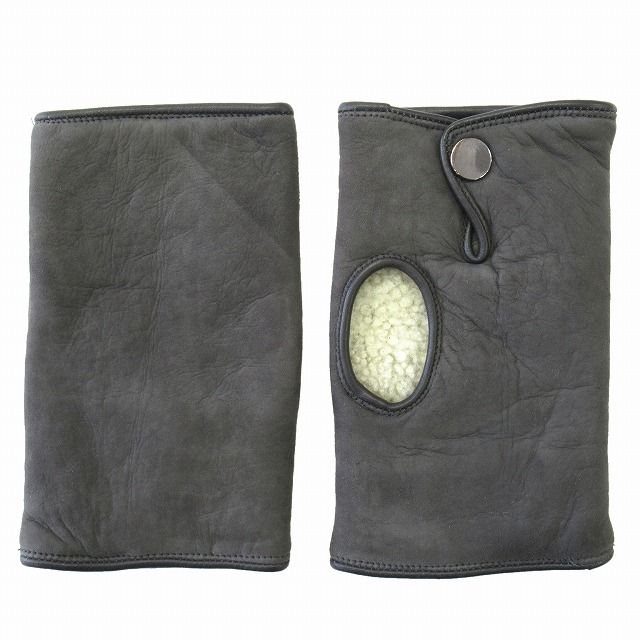 【中古】メローラ merola ムートン レザー グローブ 手袋 フィンガーレス グレー サイズ8 グレー メンズ レディース メローラ merola ムートン レザー グローブ 手袋 フィンガーレス