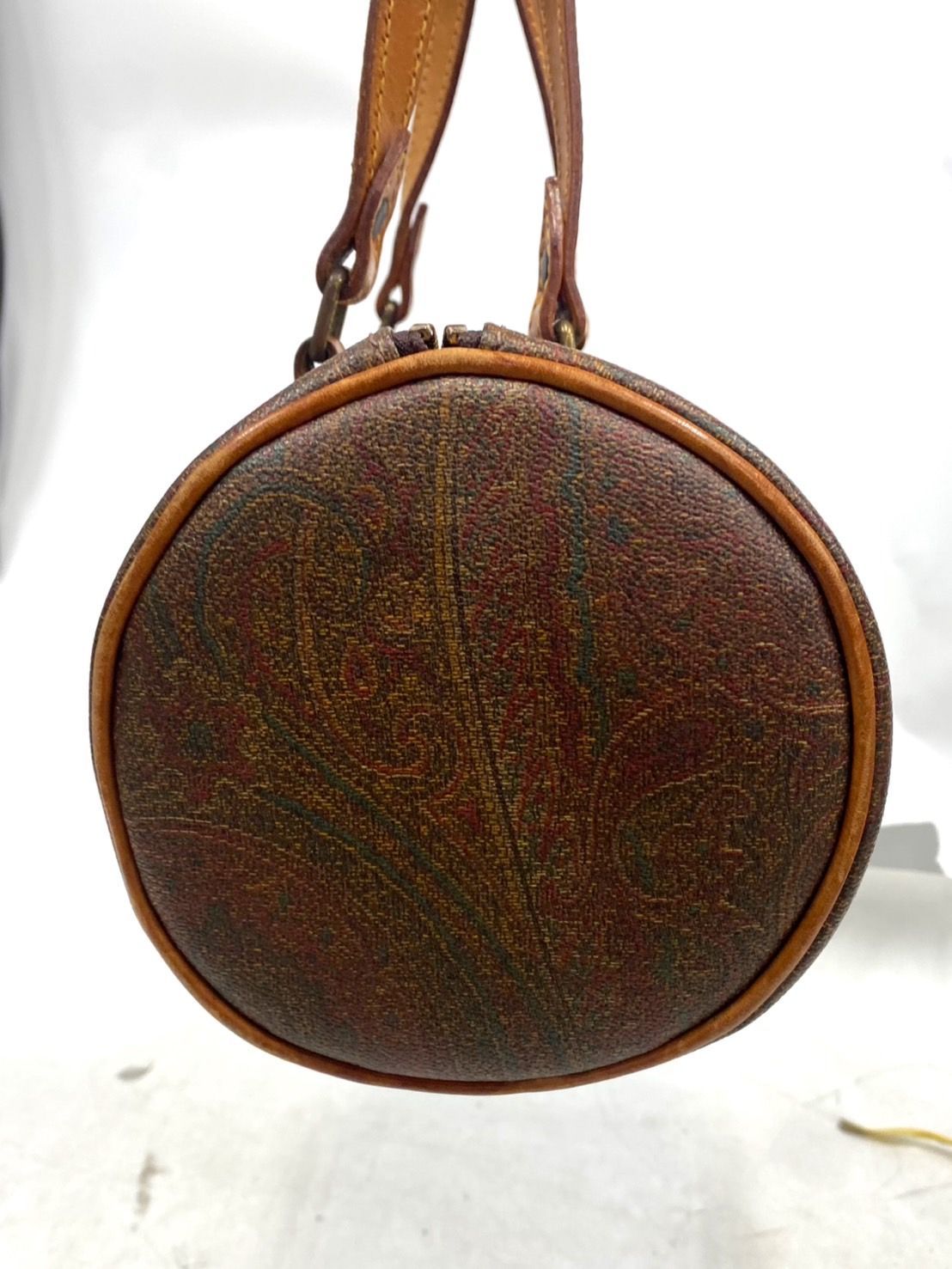 美品 ETRO エトロ レザー ペイズリー柄 ハンドバッグ トートバッグ