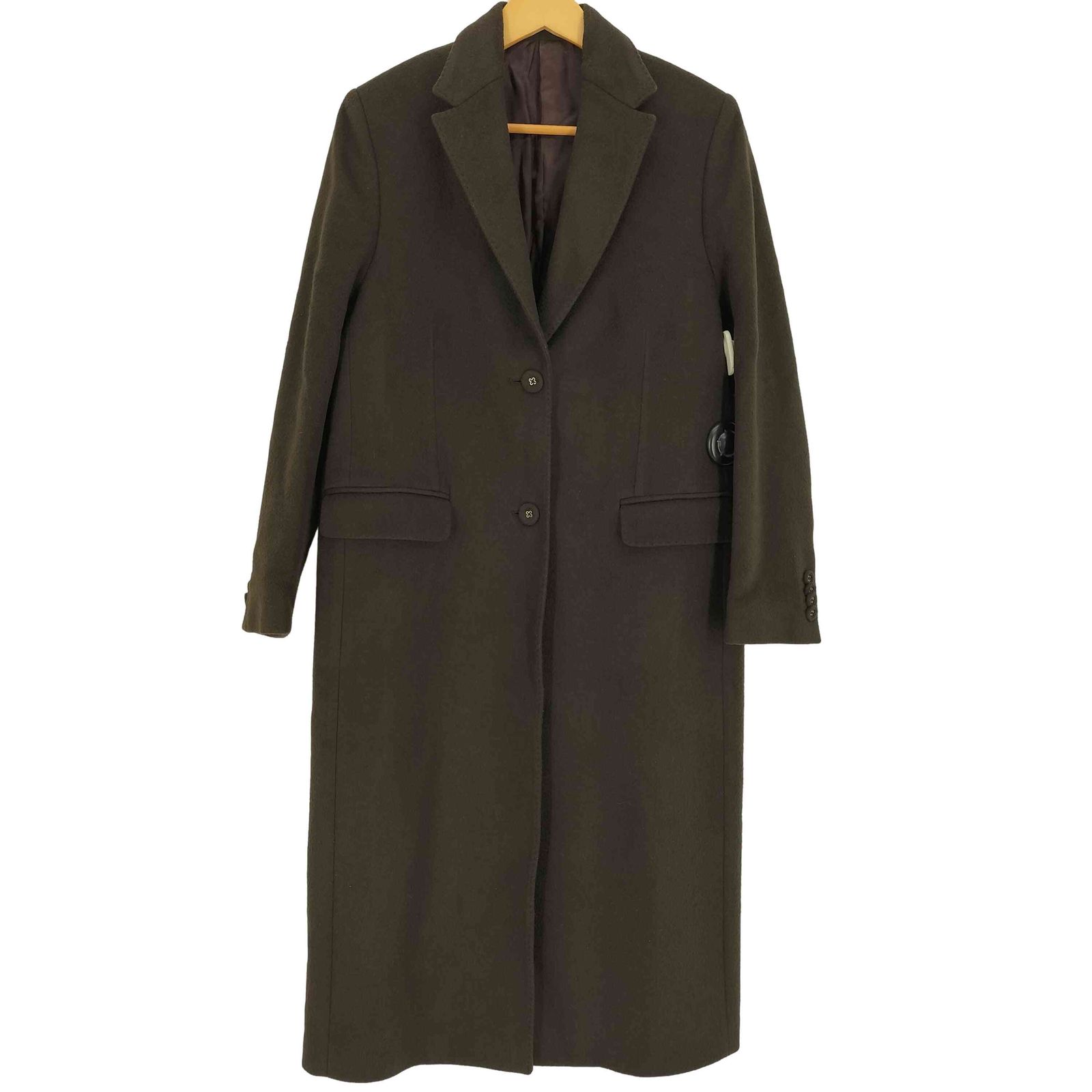 ユーズドフルギ 古着 OF FICINE カシミヤ混 2 B ロング チェスター コート レディース 34