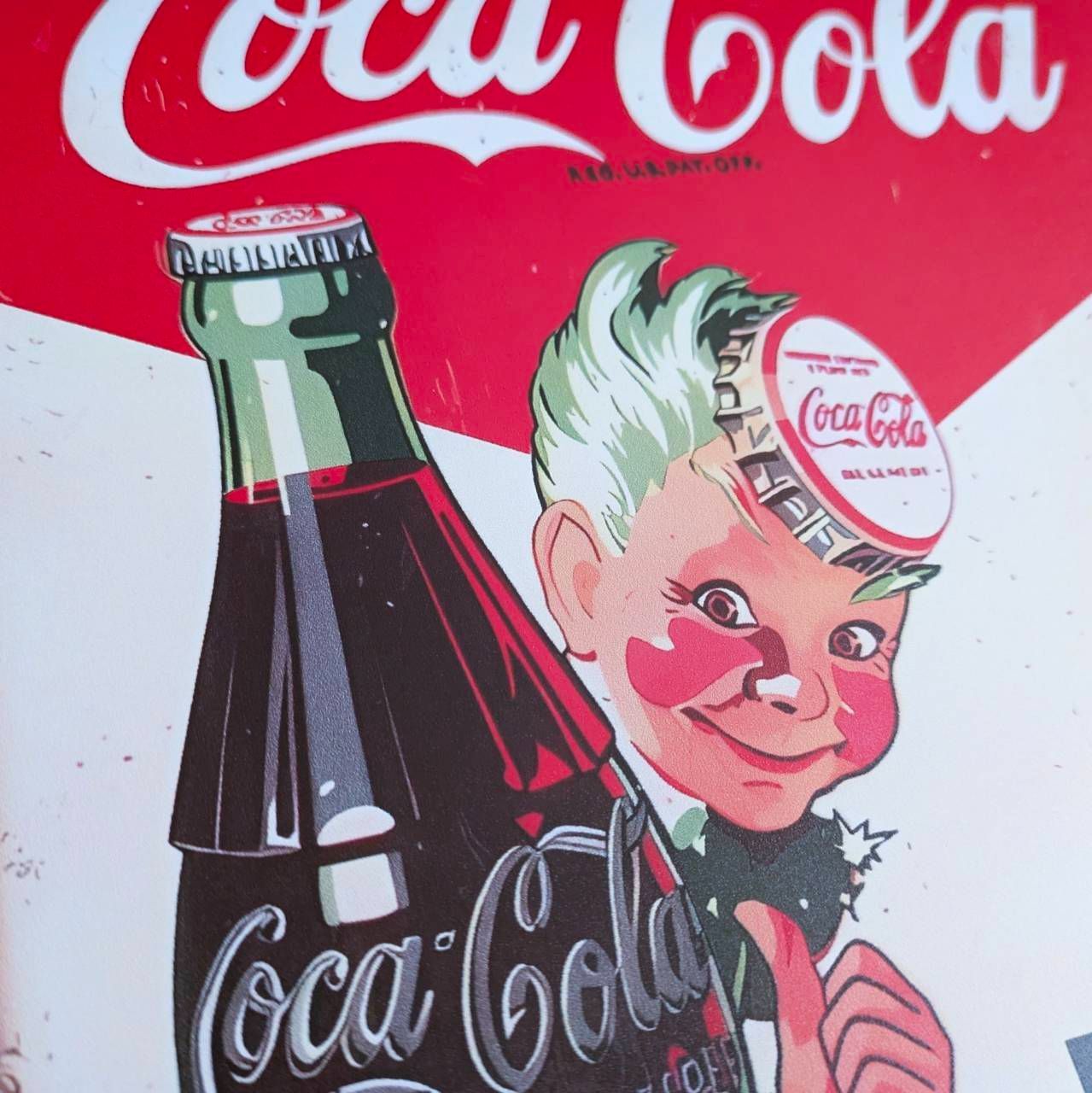 送料無料！ちょうどいいブリキ看板 【 Coca-Cola ( コカコーラ