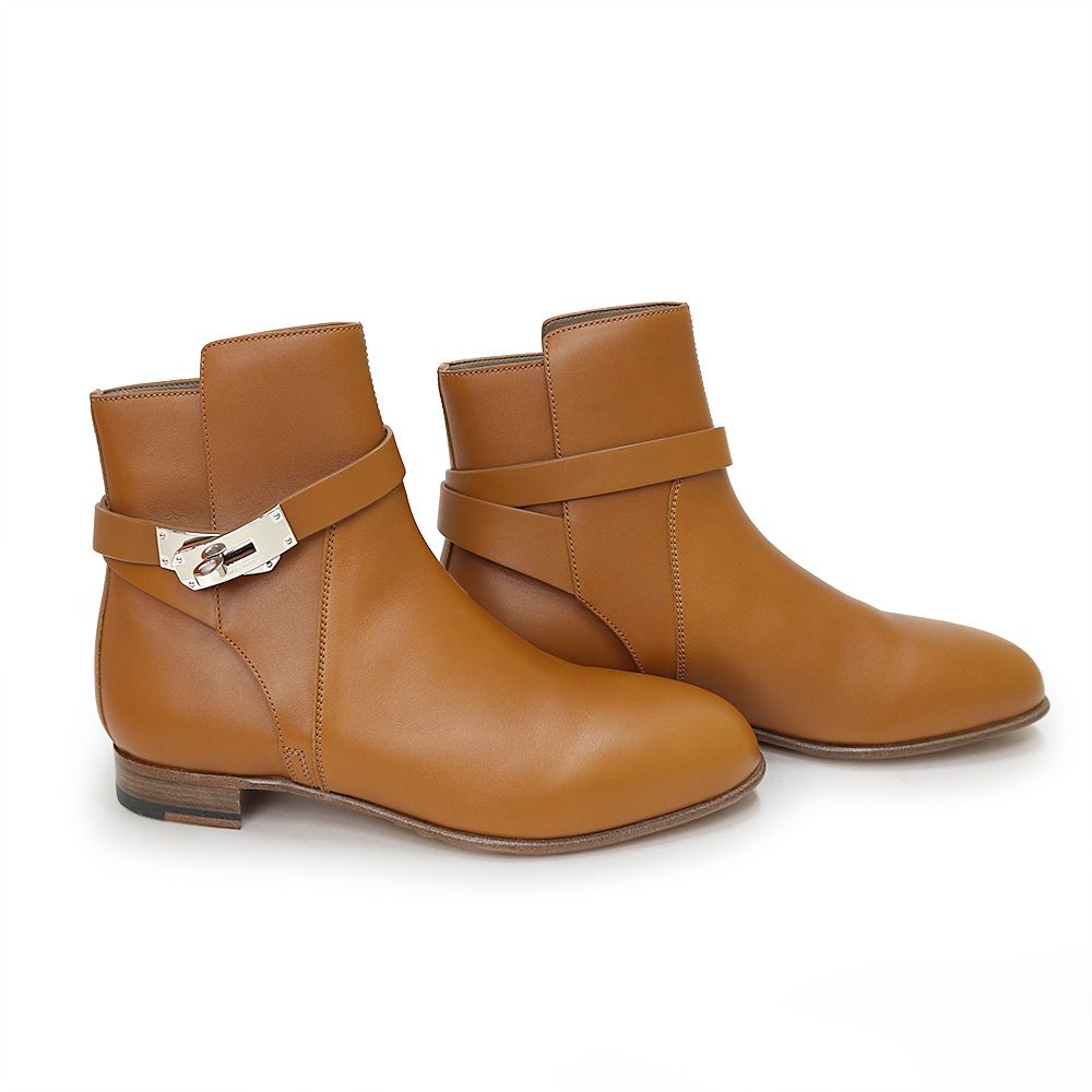 エルメス ショートブーツ ネオ ナチュラル ブラウン 茶色 シューズ 靴