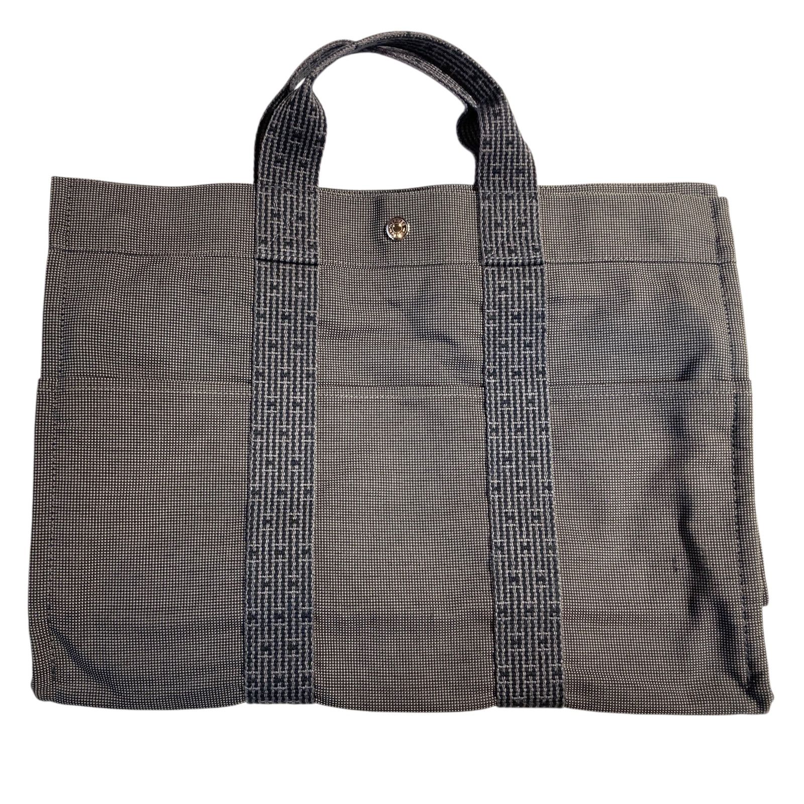 HERMES エルメス エールライン トートバッグ MM キャンバス グレー
