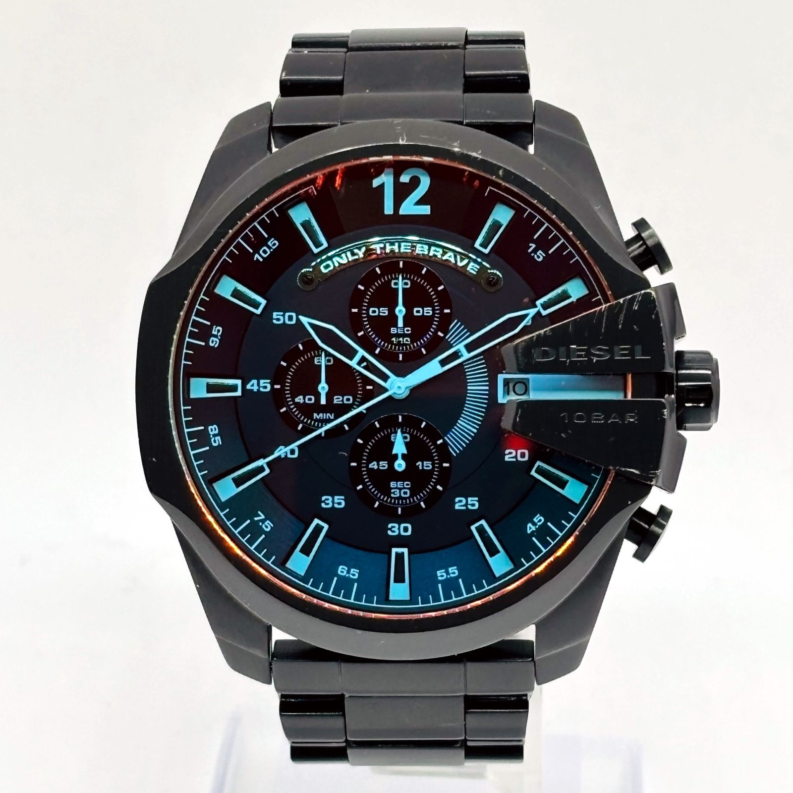 【未使用級】 ディーゼル DZ-4338 ブラック 動作良好 腕時計 y2k ディーゼル/腕時計/メガチーフ/DZ4338/ブラック×ブラックステンレス